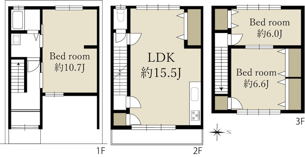 Fully Renovated 3-Story 3LDK Home Steps from Gojo Station in Central Kyoto in Kyoto